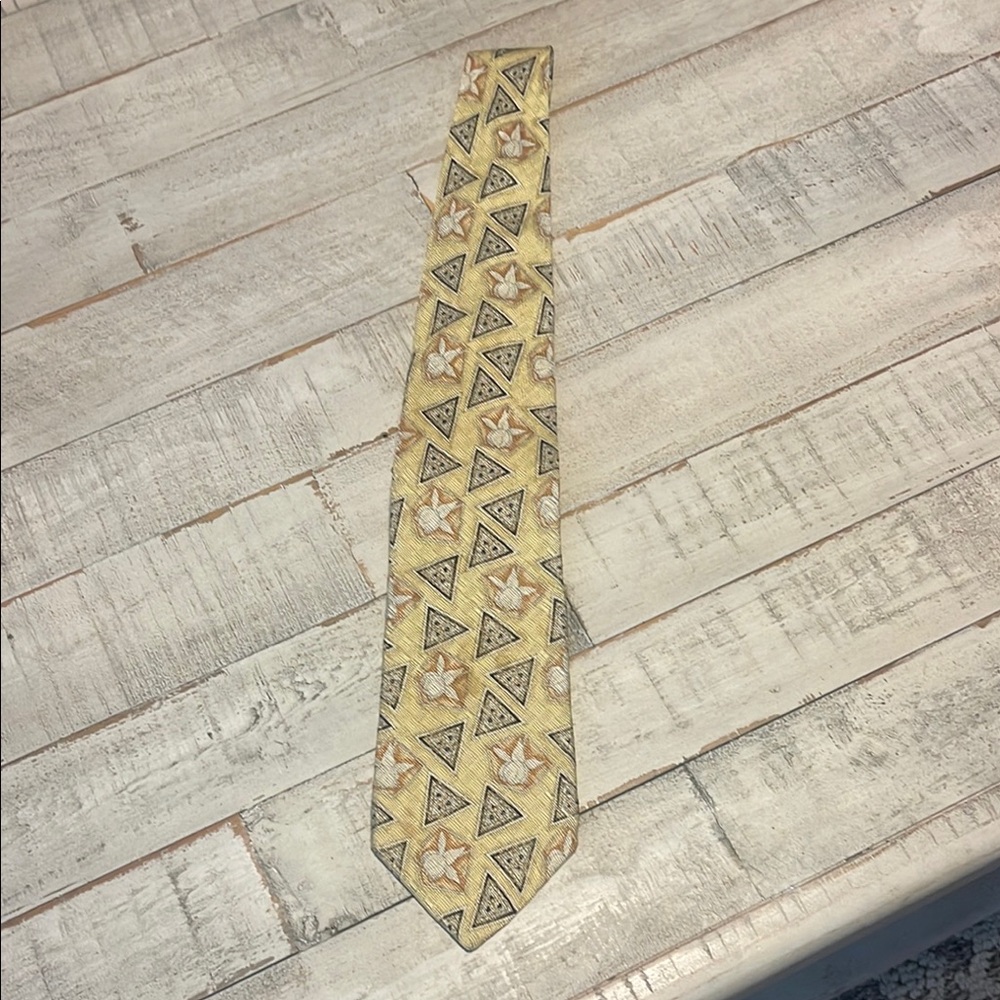 Givenchy Tan and Black Tie with Elegant Geometric Pattern